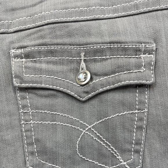 INC International Concepts Jeans Womens Size 8 Gray Regular Fit Bootleg Mid - Picture 7 of 9